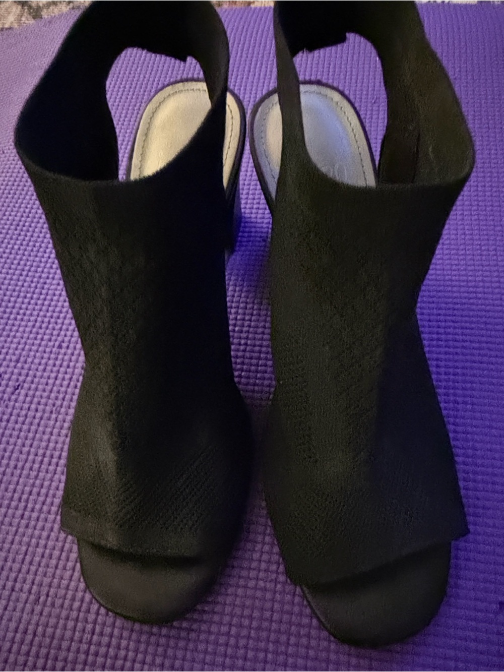 Impo stretch Black Open-Toe Slingback Mules